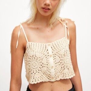 Zara crochet cropped Shirt